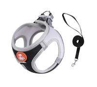 Cat Harness and Leash Set Escape Proof, Small Kitten Harness Emotional Support Cat Vest, Pet Vest Harness for Cats Small Dogs Puppies Walking and Travel (Black Gray,M)