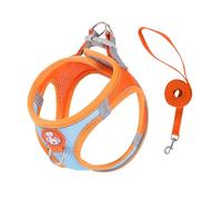 Cat Harness and Leash Set Escape Proof, Small Kitten Harness Emotional Support Cat Vest, Pet Vest Harness for Cats Small Dogs Puppies Walking and Travel (Orange Blue,L)