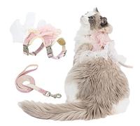 Cat Harness And Leash Set Escape Proof Travel Cat Harness For Small Cat And Large Cat Pink Color Junsirs (Pink, M:7.87"-9.45"(20-24cm))