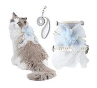 Cat Harness And Leash Set Escape Proof Travel Cat Harness For Small Cat And Large Cat Pink Color Junsirs (Blue, S: 7.09"-8.66"(18-22cm))