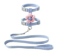 Cat Harness And Leash Set Flower Decor Adjustable Escape Proof Vest Walking Lead Rope For Small Pet Kitten Puppy Outdoor Use