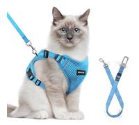 Cat Harness and Leash Set for Walking Escape Proof, Upgraded Four Place Adjustable Harness, Soft Kitten Vest with Reflective Strip for Cats, Comfortable Outdoor Vest