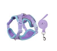 Cat Harness and Leash Set for Walking, Reflective Escape Proof Vest for Cats and Small Dogs, Adjustable Soft Air Mesh with Pressure Reducing Design, XL, Blue Purple