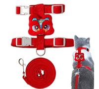 Cat Harness And Leashes - Anti-Escape Puppy Clothes With Dance Lion Decor - Adjustable Cat Chest Hardness, Pet Outdoor Wear Supplies For Cats, Dogs, And Pets