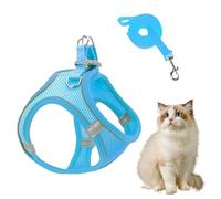 Cat Harness and Leashes Set - Mesh Harness and Dog Leashes Combo,Adjustable Puppies Kitten Cat Vest for Car Travel Night Walking Hiking Training