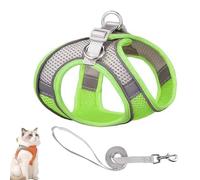 Cat Harness Design for Outdoor Cats, Cat Explorer Harness, Adjustable Soft Mesh Vest with Reflective Safety Strips, Escape Proof, Easy to Wear Cats (B,S)