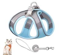 Cat Harness Design for Outdoor Cats, Cat Explorer Harness, Adjustable Soft Mesh Vest with Reflective Safety Strips, Escape Proof, Easy to Wear Cats (C,XS)