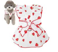 Cat Harness Dress - Floral Puppy Princess Skirt | Bow Tie Dress With Drawstring Buckle Breathable For Girls Small Dog Cat