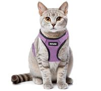 Cat Harness Escape Proof with Leash for Walking, Travel Vest Soft Chest Support, Adjustable Size, Escape Proof Soft Adjustable Vest Harnesses, Breathable, Kittens, Small Dogs (美/背縄/紫1/XS)