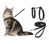 Flamingo Elza Cat Harness with Lead - Black | Safe, Comfortable & Perfect for Large Cats!