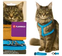 Flamingo Cat Harness with leash Large cats Elza Blue 22-32cm 35-56cm 120cm 12mm