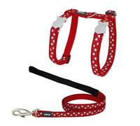 Cat Harness Red Dingo Style Red Star White Strap NEW
