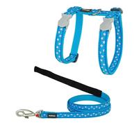 Cat Harness Red Dingo Style Turquoise Star White Strap