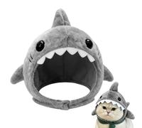 Cat Hat - 35g Grey Shark Shape Adjustable Accessories for Soft Outfit | Cute Cat Costume 8.27x6.3x6.69 Inch, Warm Hat for Party Costume, Photography Co