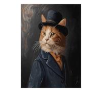 Cat Hat Suit 1000pcs Mini Puzzle For Adults Challenging | 52x38cm Cardboard Home Decor Smooth Surface Birthday Gift Brain Training