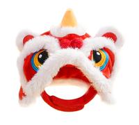 Cat Hats - Cute Plush Pet Hat | Chinese New Year Costume, Lion Dance Clothing & Warm for Cat, Puppy, Dog, Holiday Dress Supplies | Som