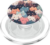 cat head pattern sweet little cats all over kitten PopSockets PopGrip for MagSafe