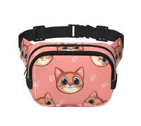 Cat head Pattern trendy fashionable waist bag, unisex travel sports messenger bag