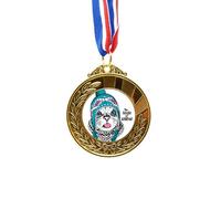 Cat Head The Taste Of Snow Cat Protect Animal Pet Gold Award Winner Medal First Place Ribbon