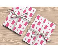 Cat Heads, Hearts Print Pattern Wrapping Paper - Stationery Gift - Anniversary, Birthdays, Weddings, Valentines - Gifts For Him Her - Hen Party - W19 (Medium Sheet - 42 x 58cm / 15.7" x 22.8" inches)