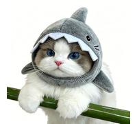 Cat Headwear, Hat for Cats Funny, Adjustable Cute Plush Shark Shape Cat Hats, for Photo Props Pets Short Videos