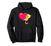 Cat Heart Hug Cute Kitty Love Pet Lover Graphic Art Pullover Hoodie