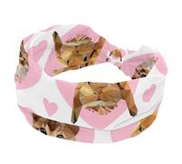 Cat Heart Rabbit Wide Headbands for Women Elastic Head Bands Non Slip Hairband Turban Headband for Workout Yoga Sport Running