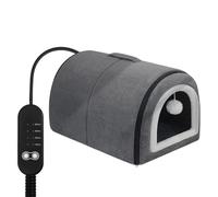 Cat Heated Bed, Cat Heating House - Removable Washable Arched Roof Semi-Enclosed Nest Warm Adjustable Temperature for Pet Living Room Kitten Indoor (Grey, 35x27x25cm)