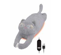 Cat Heating Pad for Period Cramps 5 Heat Settings Auto Shut Off USB Portable Electric Heat Pad Soft Thick Fuzz Stuffed Animal Cute Kitty Warmer for Body Pain Relief Comfort Accompany Help Relax Gift