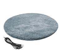 Cat Heating Pad Round 15.7 Inch USB Heated Cat Bed with 82.4° F Constant Temperature Waterproof & Scratch-Resistant Winter Pet Heating Pad for Small Pets Silver Grey Cat Heating Pad Heated C