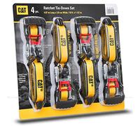 CAT Heavy Duty Ratchet Tie Down Straps Caterpillar 4 Piece Set Pack 1.5"x16ft