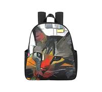 Cat Her Face Style Abstract Art Daypack 12.40x5.12x14.17inch Purse Backpack Multipurpose Casual School Bags Business Travel School,Office