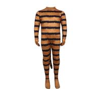 Cat Hero Petey Costume for Kids, Boys Cat Man Petey Book Character Costume, Black and Brown Striped Cosplay Jumpsuit with Tail, World Book Day Outfits for Kids