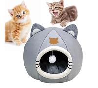 Cat Hideaway for Home Cats | Felt Cat Cave 2-in-1 Cat House House - Soft Calming Pet Sofa Bed with Non-Slip Base - for Cats, Small Pologmase