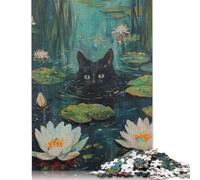 Cat Hiding Underwater Puzzles 500 Pieces Puzzle Adult Jigsaw Puzzle Home Decoration Puzzle Toys 500pcs (52x38cm)