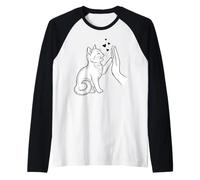 Cat High Five Love Cute Cat Lover Raglan Baseball Tee