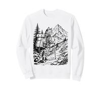 Cat Hiking Camping Backpack Mountain Trail Forest Explorer Sweatshirt
