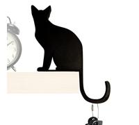 Cat Hook, Key Organizer, Wall Rack, 7.48x6.5x0.39 Inches, Cat Shaped Design with No Damage Installation, Functional Decorative Hanger for Kitchen Dorm Bedroom Entryway Living Room Dormitory Use