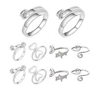Cat Hook Rings - 10pcs Knitting Tension Rings Knitting Rings Crochet Tension Rings Hook Tension Rings Adjustable Finger Thread Guide Crochet Accessories for Women Beginner