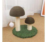 Cat House 33cm Tall Cat Scratching Post, Claw Scratcher Sisal Rope Covered Hemp Rope, Vertical Scratch, Mushroom Design Scratch Pole