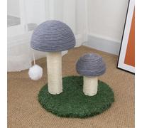 Cat House 33cm Tall Cat Scratching Post, Claw Scratcher Sisal Rope Covered Hemp Rope, Vertical Scratch, Mushroom Design Scratch Pole
