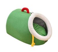 Cat House Bed - Cute Pet Cave, Corduroy Cotton Blend, Soft Cushioned Interior, Washable Removable Pad, Cozy Puppy Hideaway, Stylish Indoor Shelter | Protective Warm Resting Spot Uses for Puppy