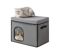 Cat House Bed - Portable Shelter Tent Build, Warm Enclosed Hammock Style, Easy Fold Storage System, durablee Support Frame | Outdoor Camping, Car Travel, Bedroom Corner, Kitten Sleeping, Seasonal