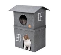 Cat House Bed, Removable Semi-Closed 2 Tier Hut, Kitten House | For Kitten Relaxation All Seasons, Private and Secure Space for Small Animals