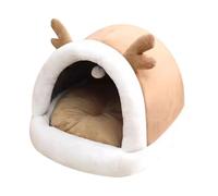 Cat House Bed - Warm Covered Cave Deer Theme Nest | Plush Material Non-Slip - Adapts to the Shape of Your Cat and Flexible Comfort and Gentle Joint Support During Vegetables