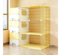 Cat House Cage with Litter Box, Detachable Metal Enclosure Playpen for Small Animals, Spacious and Safe Indoor and Outdoor Kitty Kennel