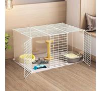 Cat House Cat Cage - Cat Cage Playpen Cat Enclosure Indoor Ferret Cage Dog Cages For Small Dogs Indoo Cat Cages Easy To Clean For Cat And Small Animals,White-111X75X47CM(1)