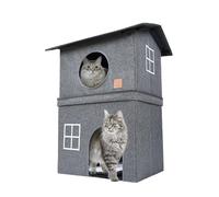 Cat House - Cat Houses for Indoor Cats, 2-Layer Foldable Cat Houses & Indoor Pets | Cat Beds, Semi Closed Pet House, Cold Weather House