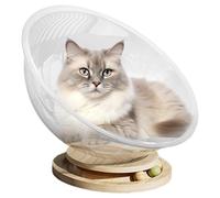Cat House, Cat Perch - Clear Free Standing Small Cat Bed, Stylish Cat Bed, Sturdy Activity Centre with Cat Toy, Easy to Clean Cat Bed, Space Bed