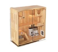 cat house Cat Villa All Solid Wood Cat Cage Home Indoor Cat House Cattery Double-layer Cat Cabinet Cat Room Pet Cat Nest cat cage(Color:4)
